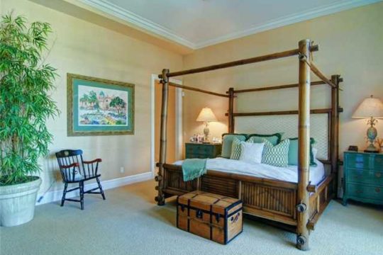 Lost Tree Village bedroom with bamboo bed before ecclestone
