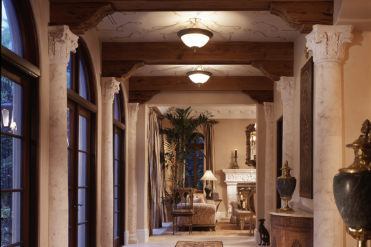 Woodbrigde walk way with pillars before Ecclestone Homes Remodel