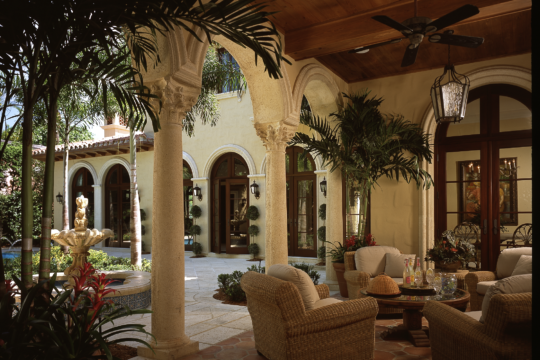 Woodbridge patio and courtyard before ecclestone signature homes